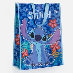 Sacos multifuncțional din polipropilenă cu model Stitch, albastru