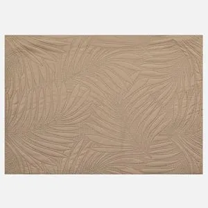 Fata de perna bej 70x50 cm cu model frunze, textura matlasata