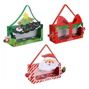 Cutii de Craciun decorative pentru dulciuri și cadouri cu fereastră