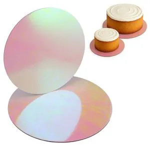 Suporturi rotunde din carton pentru tort, Ø30cm și 35cm, Roz holografic