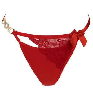 Lenjerie Intima Dama în Dantelă Roșie cu Detalii de Strase