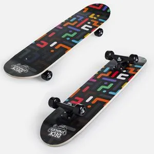 Skateboard Negru cu Model Labirint, 71x19,5 cm