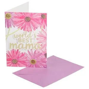 Felicitare pentru Mama cu Flori și Mesaj Foil – Cadou Special