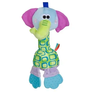 Elefant de jucarie cu jucarii de dentitie pentru bebelusi