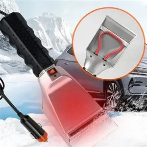 Racleta electrica cu incalzire pentru parbriz, 12V, neagra