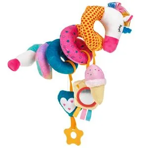 Jucarie Spiralată Unicorn pentru Patut cu Forme Suspendate și Oglindă