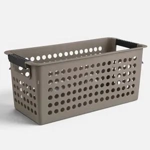 Coș de Depozitare Plastic Perforat cu Mânere