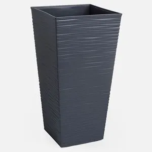 Ghiveci Flori Patrate Antracit cu Design Modern și Drenaj