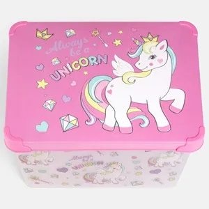 Cutie de depozitare pentru jucării cu capac și model unicorn 17L – poza 3