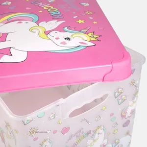 Cutie de depozitare pentru jucării cu capac și model unicorn 17L – poza 4