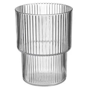 Pahar Transparent din Plastic cu Dungi Reliefate 320ml