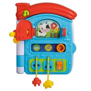Jucarie educativa interactiva, Casa cu efecte sonore, 15x6x18cm, Albastru