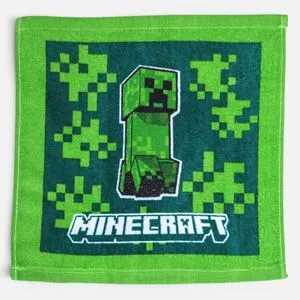 Prosopel bumbac verde cu model Minecraft pentru copii