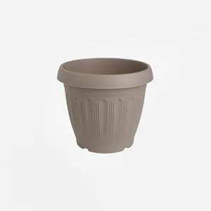 Ghiveci Plastic Rotunde Mocca cu Model Reliefat
