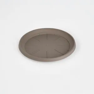 Farfurie Rotunde din Plastic pentru Ghiveci de Flori în Culoarea Mocca