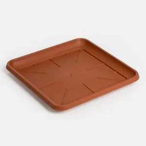 Farfurie pentru ghiveci, formă pătrată, teracotă, 26,5x26,5x2,5 cm