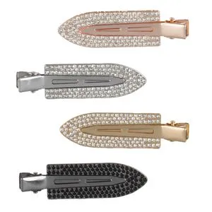 Clame de păr metalice cu strasuri, 4 buc, 7 cm, multicolore