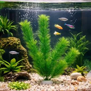 Plantă decorativă artificială pentru acvariu, verde, 30 cm