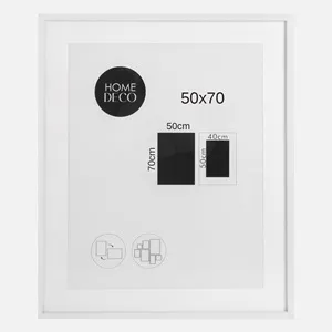 Tablou Decorativ cu Passepartout din Lemn Alb 50x70cm – poza 2