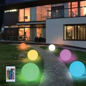 Lampa Solară LED Sferică Multicoloră cu Telecomandă Ø30cm