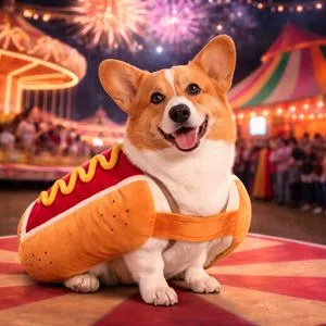 Costum Deghizare Hot Dog pentru Caine – Marime Universală