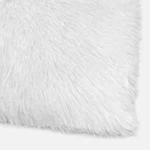 Pernă decorativă shaggy albă cu fire lungi, 60x30 cm – poza 4