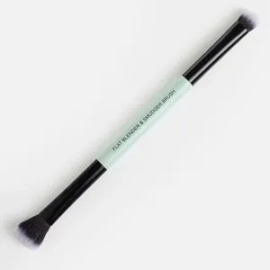 Pensulă dublă pentru fard de ochi, 17 cm, cu peri sintetici