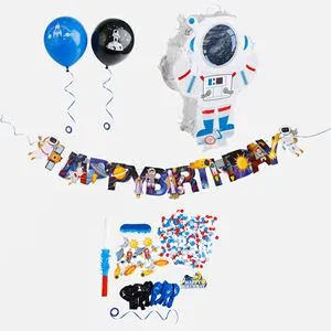 Set Party cu Piniata Space, 52 Accesorii, Multicolor