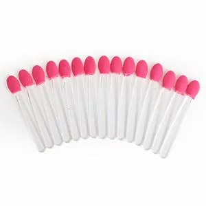 Set 15 pensule machiaj fard de pleoape roz 6,5 cm