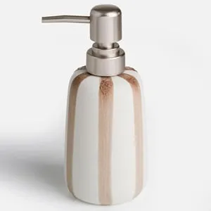 Dozator Ceramic Texturat pentru Sapun - Ecru Maro 300ml