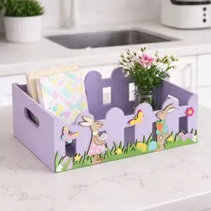 Ladita decorativa de Paste din lemn, Lila, 30x20x10cm