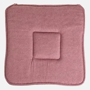 Pernă roz pentru scaun 39x39 cm, reversibilă, cu snururi de fixare – poza 2