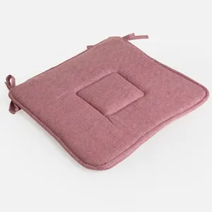 Pernă roz pentru scaun 39x39 cm, reversibilă, cu snururi de fixare – poza 4