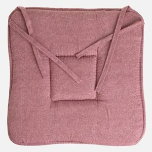 Pernă roz pentru scaun 39x39 cm, reversibilă, cu snururi de fixare – poza 5