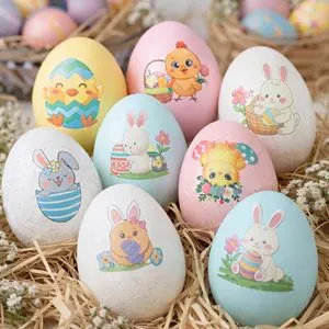 Abtibilduri pentru Oua de Paste, Set 20 buc, Multicolor