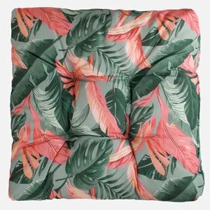 Perna de podea cu model frunze tropicale, 40x40cm, menta