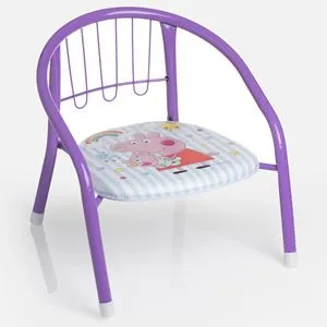 Scaun metalic pentru copii, Lila, 36x35x36cm, cu imprimeu Peppa Pig