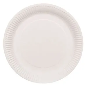 Farfurii de hartie albe set de 10 bucăți diametru 23 cm reciclabile