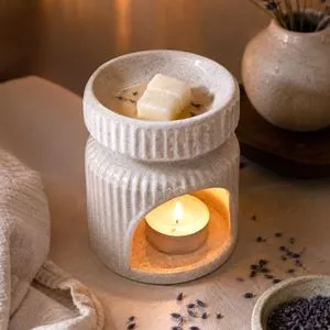 Suport Ceramic pentru Ulei Parfumat Ecru Diametru 6,5x7,5cm