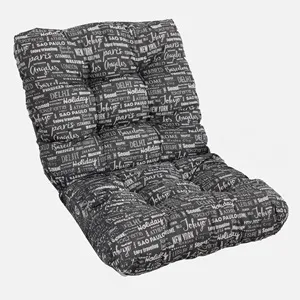 Pernă pentru scaun de exterior 100x50 cm, cu spătar, gri – poza 3