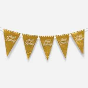Stegulete Party Metalizate Aurii pentru Petreceri \"Happy Birthday\" – poza 2