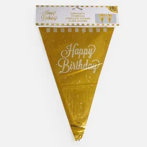 Stegulete Party Metalizate Aurii pentru Petreceri \"Happy Birthday\" – poza 4