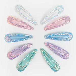 Clame de Par Pastel cu Glitter Holografic pentru Copii