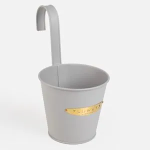 Masca Ghiveci Suspendabilă Metalică Gri pentru Balustradă