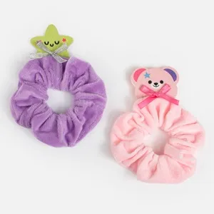 Elastice de Par Catifelate cu Ursulet si Stea 3D pentru Copii - Set 2 Bucati – poza 2