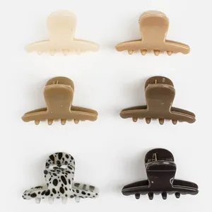 Clame de păr subțiri, 6 buc, 4,5 cm, culori pământii cu model zebra – poza 2