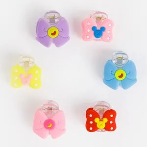 Clame de păr cu fundiță pentru copii, 6 buc, 2,5 cm, multicolore