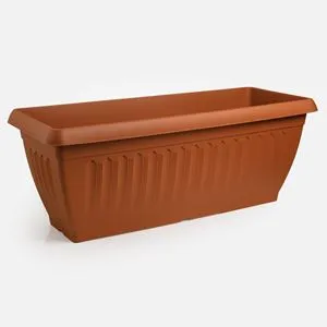 Jardinieră dreptunghiulară din plastic teracota cu relief vertical