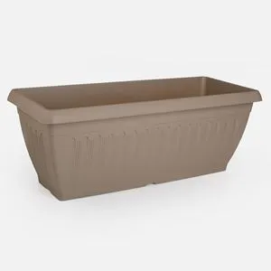 Jardinieră din Plastic Mocca cu Relief Vertical pentru Balcon și Grădină