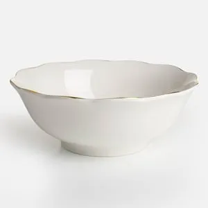 Salatiera din Portelan Off White "Wavy Gold Metallic" 1,7L